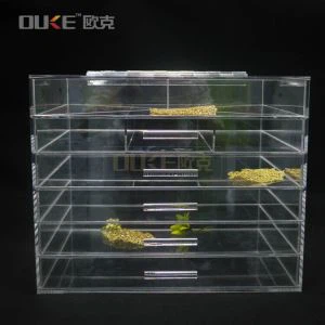 Quảng trường Thiết kế độc đáo Acrylic Makeup Storage Organizer with Drawers