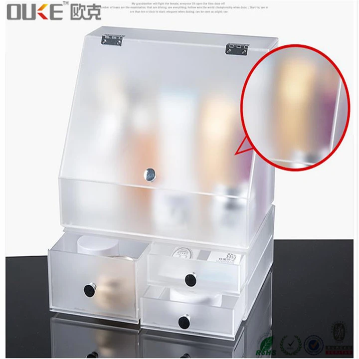 freosted sheet acrylic makeup organizer