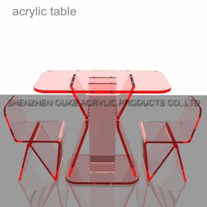 Mới thiết kế trong suốt Acrylic bàn ăn, Bàn ăn bằng nhựa rõ ràng