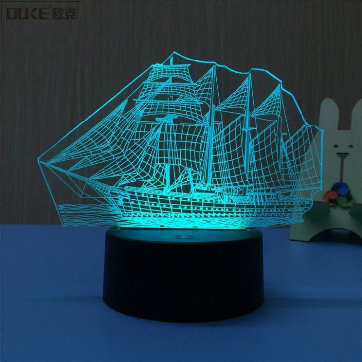 Custom Boat Sharp Acrylic Led Lamp Display