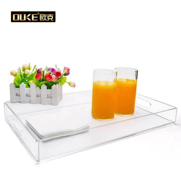 Large Clear Serving Tray Food Tray With Handle
