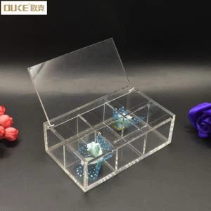 Tùy chỉnh rõ ràng sáu khoang Acrylic lưu trữ hộp