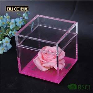 Hộp hoa acrylic có nắp và in